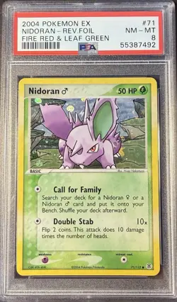 2004 Pokemon EX FireRed & LeafGreen 71 Nidoran Reverse PSA 8 NM-MT - Image 1
