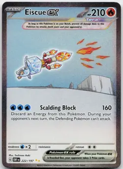 Eiscue ex 222/197 Special Illustration Rare Obsidian Flames Pokemon Near Mint - Image 1