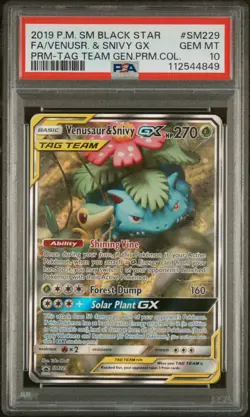 Pokemon Venusaur & Snivy GX Tag Team SM229 Sun Moon Black Star Promo - Image 1