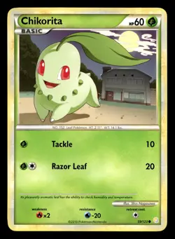 Chikorita 59/123 Common HeartGold & SoulSilver Pokemon LP - Image 1