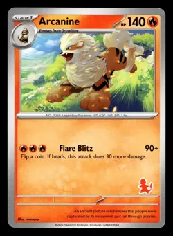Arcanine My First Battle Charmander Deck Stamp Pokemon NM - Image 1