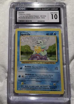 Squirtle 001/034 Holo - CGC Gem Mint 10 - TCG Classic - Pokemon TCG 2023 - Image 1