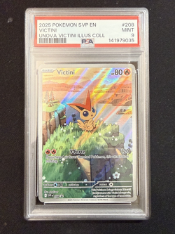 2025 POKEMON SVP PROMO UNOVA VICTINI ILLUSTRATION COLLECTION #208 VICTINI PSA 9 - Image 1