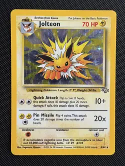 1999 Pokemon Jungle Jolteon 4/64 Holo Rare Unlimited Raw WOTC - Image 1