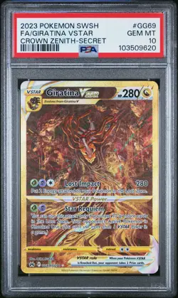 PSA 10 Giratina VSTAR GG69 Crown Zenith Galarian Gallery Secret Rare Pokemon - Image 1