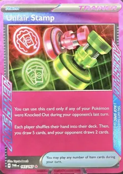 Unfair Stamp 165/167 ACE SPEC Rare Twilight Masquerade Pokemon Holo Near Mint - Image 1