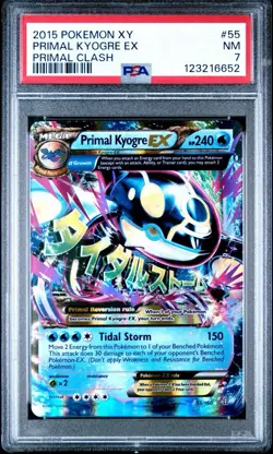 2015 POKEMON XY PRIMAL CLASH PRIMAL KYOGRE EX #55 PSA 7 NM - Image 1