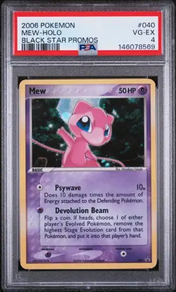 2006 Pokemon Black Star Promo Mew 40 FRESHLY GRADED PSA 4 VERY GOOD-EXCELLENT - Image 1