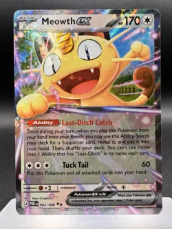 Meowth Ex 062/088 Me03: Perfect Order Pokemon TCG Holo Rare - Image 1