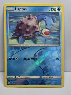Lapras 17/68 Hidden Fates Pokemon Reverse Holo NM - Image 1