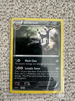 2016 Pokemon XY Black Star Promo Umbreon Cosmos Holo XY96 LP - Image 1