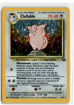 1999 POKEMON TCG JUNGLE CLEFABLE HOLO #1 - Image 1