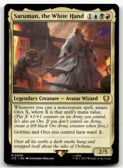 Saruman, the White Hand #8 (NM) Lord of the Rings LTC Magic MTG - Image 1