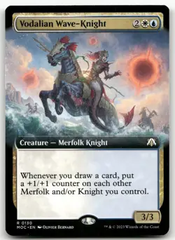 Vodalian Wave-Knight (Extended Art) #130 (NM) March of the Machine MOC Magic MTG - Image 1