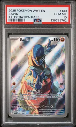 2025 POKEMON WHT EN-WHITE FLARE IR #130 SAWK PSA 10 - Image 1