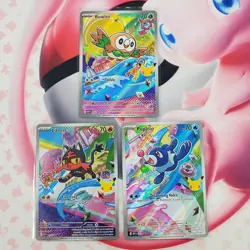 Rowlett 043 + Litten 044 + Popplio 045 - First Partner Pokemon Cards #L320 - Image 1
