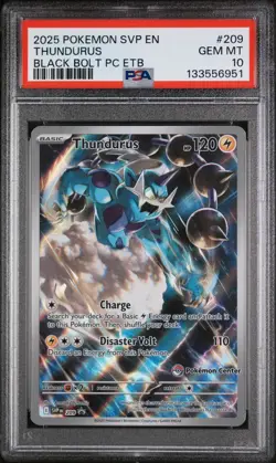 PSA 10 💎 Thundurus #209 Black Star Promo Black Bolt ETB Pokemon Center - Image 1