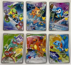 Pokemon TCG First Partner Illustration Collection Kanto Sinnoh Series 1 Set of 6 - Image 1