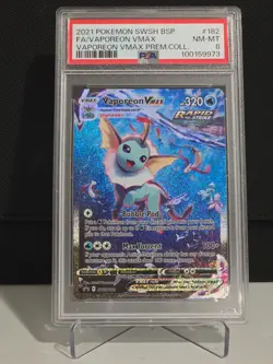 Pokemon Vaporeon VMAX Premium Coll. Full Alt Art Promo SWSH182 PSA 8 - Image 1