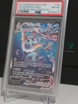 Pokemon Vaporeon VMAX Premium Coll. Full Alt Art Promo SWSH182 PSA 8 - Image 2