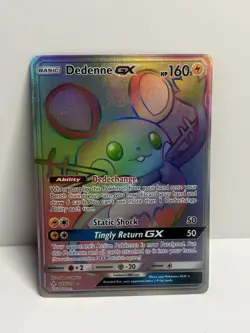 Pokemon Dedenne GX Full Art Secret Rare Holo Sm-Unbroken Bonds 219/214 HP160 - Image 1
