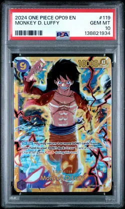 2024 ONE PIECE OP09-EMPERORS IN THE NEW WORLD #119 MONKEY D. LUFFY PSA 10 - Image 1