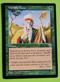 MTG WORDLY TUTOR x1, Mirage. Very Good. Pre Modern, Commander. - Image 1