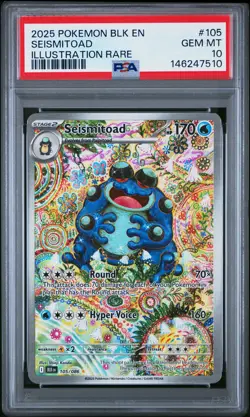 2025 POKEMON BLK EN-BLACK BOLT ILLUSTRATION RARE #105 SEISMITOAD PSA 10 - Image 1