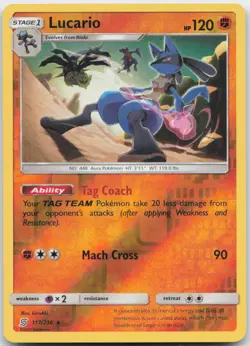 Pokemon : Lucario Unified Minds 117/236 : R Reverse Holo - Image 1
