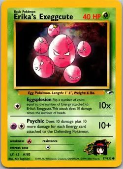 Erika's Exeggcute 77/132 Common Gym Heroes Pokemon Unlimited Near Mint - Image 1