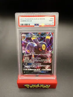 2017 Pokemon Umbreon GX 80/149 Ultra Rare Holo Full Art Sun & Moon TCG PSA 9 MNT - Image 1