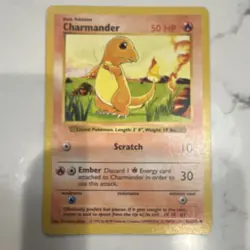 Pokemon TCG Charmander Base Set Shadowless 46/102 50 HP Common Regular English - Image 1