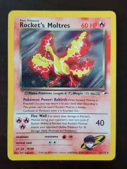 Pokemon Rocket's Moltres Gym Heroes Unlimited 12/132 Holo Rare - Image 1