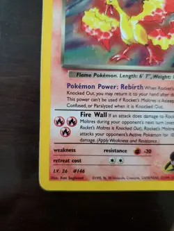 Pokemon Rocket's Moltres Gym Heroes Unlimited 12/132 Holo Rare - Image 5