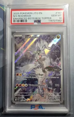 N's Reshiram - (Journey Together Stamped) 167/159 Box Topper PSA 10 Pokemon - Image 1
