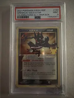 2021 POKEMON SWSH BLACK STAR PROMO #144 GRENINJA-GOLD STAR PSA 9 - Image 1
