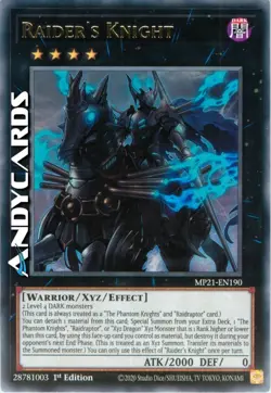 RAIDER'S KNIGHT • (Cavaliere Raid) • Rara • MP21 EN190 • 1Ed • Yugioh! ANDYCARDS - Image 1