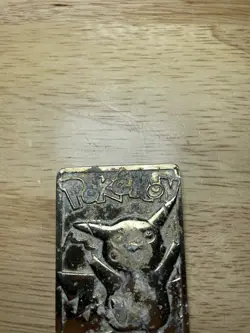 Pokemon Pikachu Gold Metal Burger King Card 1999 Nintendo Heavily Damaged - Image 5