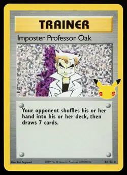 Imposter Professor Oak 73/102 Holo Celebrations Classic Collection Pokemon Card - Image 1
