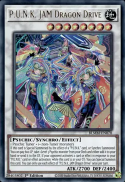 P.U.N.K. JAM Dragon Drive - Emblazoned Ultra Rare 1st Ed. BLMM-EN078 NM YuGiOh - Image 1