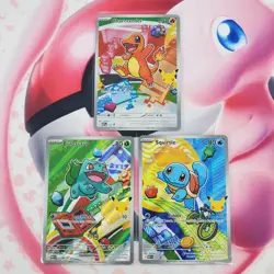 Charmander 038 + Squirtle 039 + Bulbasaur 037 - First Partner Pokemon Cards L322 - Image 1