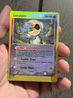 Pokemon Lunatone 8/100 EX Sandstorm Holo Rare Basic 60HP 2003 TCG Card - Image 1