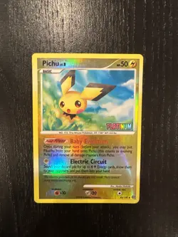 Pokemon Card Pichu [Platinum] 45/100 Reverse Holo Stormfront Damaged - Image 1
