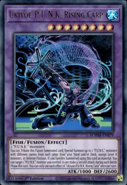 Ukiyoe-P.U.N.K. Rising Carp - Emblazoned Ultra Rare 1st Ed BLMM-EN079 NM YuGiOh - Image 1
