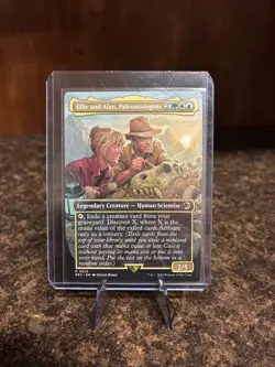 MTG Magic the Gathering Jurassic World Borderless Ellie and Alan - Image 1