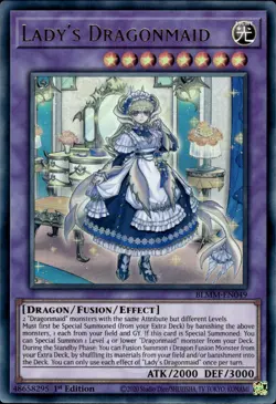 Lady's Dragonmaid - Emblazoned Ultra Rare 1st Edition BLMM-EN049 - NM - YuGiOh - Image 1