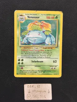 Pokemon WOTC Base Set - Venusaur - 15/102 - Holo Rare - Heavy Played - Image 1