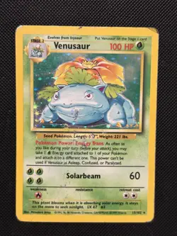 Pokemon WOTC Base Set - Venusaur - 15/102 - Holo Rare - Heavy Played - Image 2