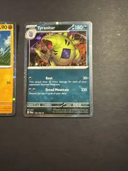 Pokemon PAL 110/193 Larvitar, 111/193 Pupitar, Tyranitar 135/193 Cosmos Holos - Image 4