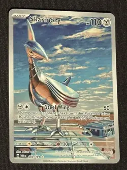 Pokemon TCG Skarmory 209/191 Surging Sparks Illustration Rare Holo NM - Image 1